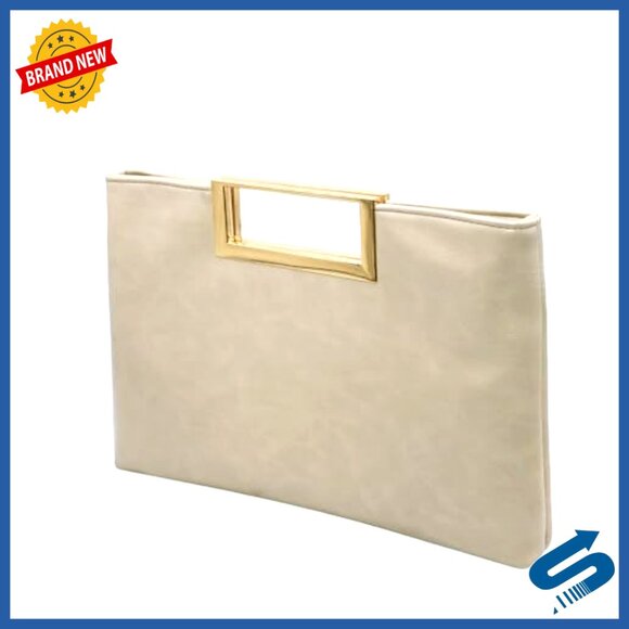 Sparkly PU Leather Clutch Purse with Handle Formal Casual Evening Bag